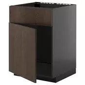 METOD Pod.elem.sudop. s vratima/frontom, Crnosiva/Sinarp smeda, 60x60 cm