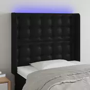 Vidaxl vidaXL LED vzglavje postelje črno 103x16x118/128 cm umetno usnje
