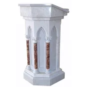 Casa Padrino luxury baroque lectern white/red H. 120 cm - Magnificent marble lectern - Luxury marble furniture in baroque style - Noble & Magnificent
