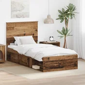 Krevetna konstrukcija Staro drvo 75 x 190 cm Cvrsto borovo drvo