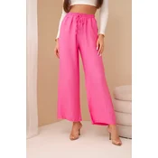 Pink viscose wide trousers