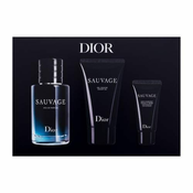Christian Dior Sauvage  Darceková sada, Parfumovaná voda 60ml + Sprchový gél 50ml + Gél na tvár a bradu 20ml
