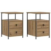 Vidaxl Nočna omarica 2 kosa artisan hrast 34x35,5x50 cm inženirski les