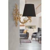 Opviq Zidna lampa Claire, 15x10x13cm, IP20, Crno-zlatna boje