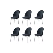 Hanah Home Set stolica Ritim, 44x96x42 cm, 6 komada, Antracit-bele