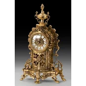 Casa Padrino luxury baroque table clock gold 23 x H. 37 cm - Handmade bronze clock baroque style - Baroque desk clock - Baroque desk decoration - Baroque decorative accessories