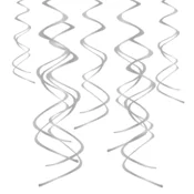 Viseči srebrni spiralni okraski 60 cm, 5 kosov