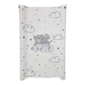 Mekana podloga za presvlacenje bebe Kuca i meda, 80x49 cm, Siva