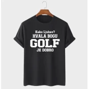 MAFIMI Majica Kako ljubav hvala bogu GOLF je dobro, Crna
