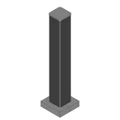 Aluminijast ograjni steber 75x75x1.6mm, kvadratni profil s posnetimi robovi, antracit - 1490