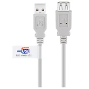 Goobay USB-A 2.0 (M) na USB 2.0 (Ž) Hi-Speed 3m beli podaljševalni kabel
