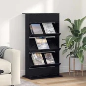 Polica za casopise s policom Crni hrast 70 x 41 x 126 cm