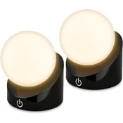 BRILONER 2x Mini LED namizna svetilka, krogla, črna, na dotik