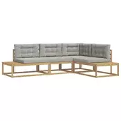 Set vanjskih sofa Bijela 277,5 x 198,5 x 73 cm Poliester