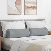 Valjkasti jastucici 2 pcs Svijetlo siva O 25 x 70 cm tkanina