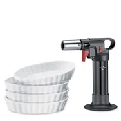 shumee Kuchenprofi Eco set za creme brulée, 5 kosov, gorilnik + 4 porcelanaste sklede