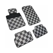 Rubber-textile car mats BMW 1 2004-2011 (E87, checkered)