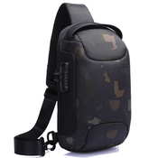 Torba čez ramo z USB polnjenjem Issac - Maskirna KP36233