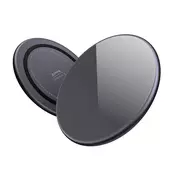 shumee Crong PowerSpot hitri brezžični polnilnik - aluminijast Qi 15W USB-C brezžični polnilnik s prevleko iz kaljenega stekla (senčno črna)