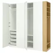 PAX / FORSAND Kombinacija garderobera, bela bela/im. hrastovine, 220x60x236 cm