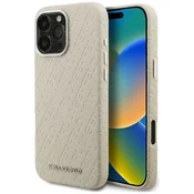 Ovitek Karl Lagerfeld FW Stamped Karl MagSafe ovitek za iPhone 16 Pro, bež (KLHMP16LPGKLFOFE)