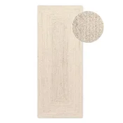 Kremno bel obojestranski/ročno tkan tekač iz jute 80x200 cm Juno – Hanse Home
