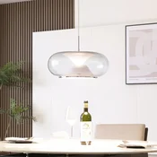 Lucande LED viseče svetilo Orasa, steklo, bela/čista, O 43 cm - Dnevna soba/jedilnica - Sodobni - bela, prozorna
