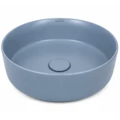 Okrogel pultni umivalnik 36x36 cm svetlo moder mat -