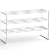 Songmics Obutevna polica 3 nivoji 92x30x55 cm bela