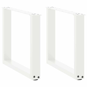 Noge za klub stolic U-oblik 2 kom Bijele 50 x (42-43) cm Celik