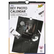 Zidni kalendar, kreativni, A4, 190 g, 13 stranica, FOLIA, personalizirana fotografija, crni 23184