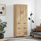 Greatstore Visoka komoda sonoma hrast 69,5x34x180 cm inženirski les