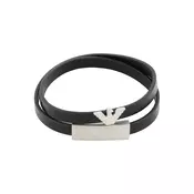 Emporio Armani Zapestnica  črna / srebrna