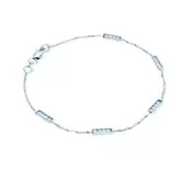Narukvica pravokutnik bijelo zlato 585 s bijelim dijamantom 0.25 ct 16 cm