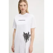 Bombažna obleka Karl Lagerfeld Jeans bela barva, A3W13006