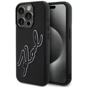 Ovitek Karl Lagerfeld KLHCP15X3DRKSDLK Trda silikonska zaščita 3D Rubber Signature za iPhone 15 Pro Max 6,7 Črna (KLHCP15X3DRKSDLK)