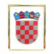 Grb republike Hrvatske metalni okvir srebrni, 30x40 cm
