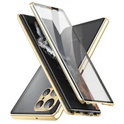GS Ovitek za Samsung Galaxy S21 Ultra, dvojno magnetno steklo, zlat