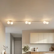 TK Lighting Stropna svetilka Imelo, krem, 6-žarnica, steklo, dolžina 200 cm - spalnica - krem, bela