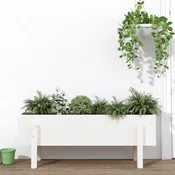 shumee vidaXL Vrtno korito na nogah belo 101x30x38 cm borovina
