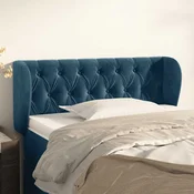 Vidaxl vidaXL Vzglavnik s krilci temno moder 93x23x78/88 cm žamet
