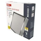 LED svetilo nadometno NEXXO, kvadratno, srebrno, 21W, nastavljiva CCT