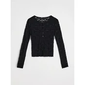 Sinsay - Cipkana bluza s dugim rukavima - crno