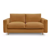Gorčično rumena sedežna garnitura za spanje/raztegljiva 220 cm Cocoone – Bobochic Paris
