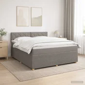 vidaXL Postelja boxspring z vzmetnico Taupe 160 x 200 cm Blago
