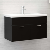 vidaXL Omarica za umivalnik črna 80x38,5x46 cm iverna plošča