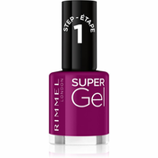 Rimmel Super Gel Step 1 gel lak za nokte bez korištenja UV/LED lampe nijansa 025 Urban Purple 12 ml