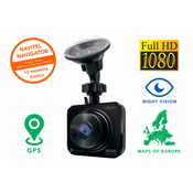 Avto kamera NAVITEL R300 GPS, Full HD, 2 zaslon, Night Vision, GPS, 140° snemalni kot, G-senzor, aplikacija