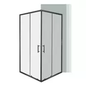 Spirit Clear 90x90x180 cm kvadratna tuš kabina brez tuš pladnja črna