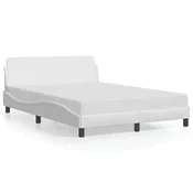 Vidaxl Posteljni okvir Dover bel 140x190 cm umetno usnje
